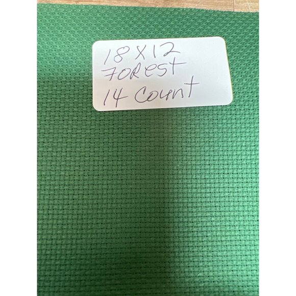 Green Aida Cross Stitch Fabric 18X12 Forest 14 Count - Picture 2 of 2